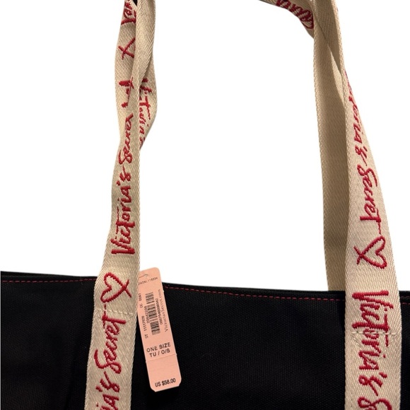 Victoria's Secret Black Tote Bag with Red Accents new with tag - Picture 7 of 10